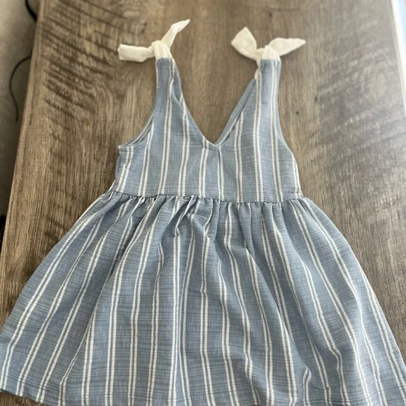 Zara Chic Blue and White Striped Kids Dress - Picture 3 of 7